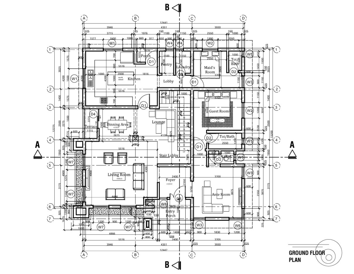 5 bedroom duplex ground floor plan